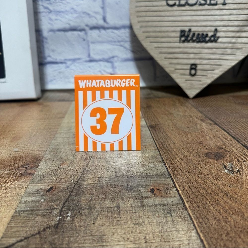 WHATABURGER TABLE TENT No. 37 CARD TEXAS HAMBURGER RESTAURANT #37